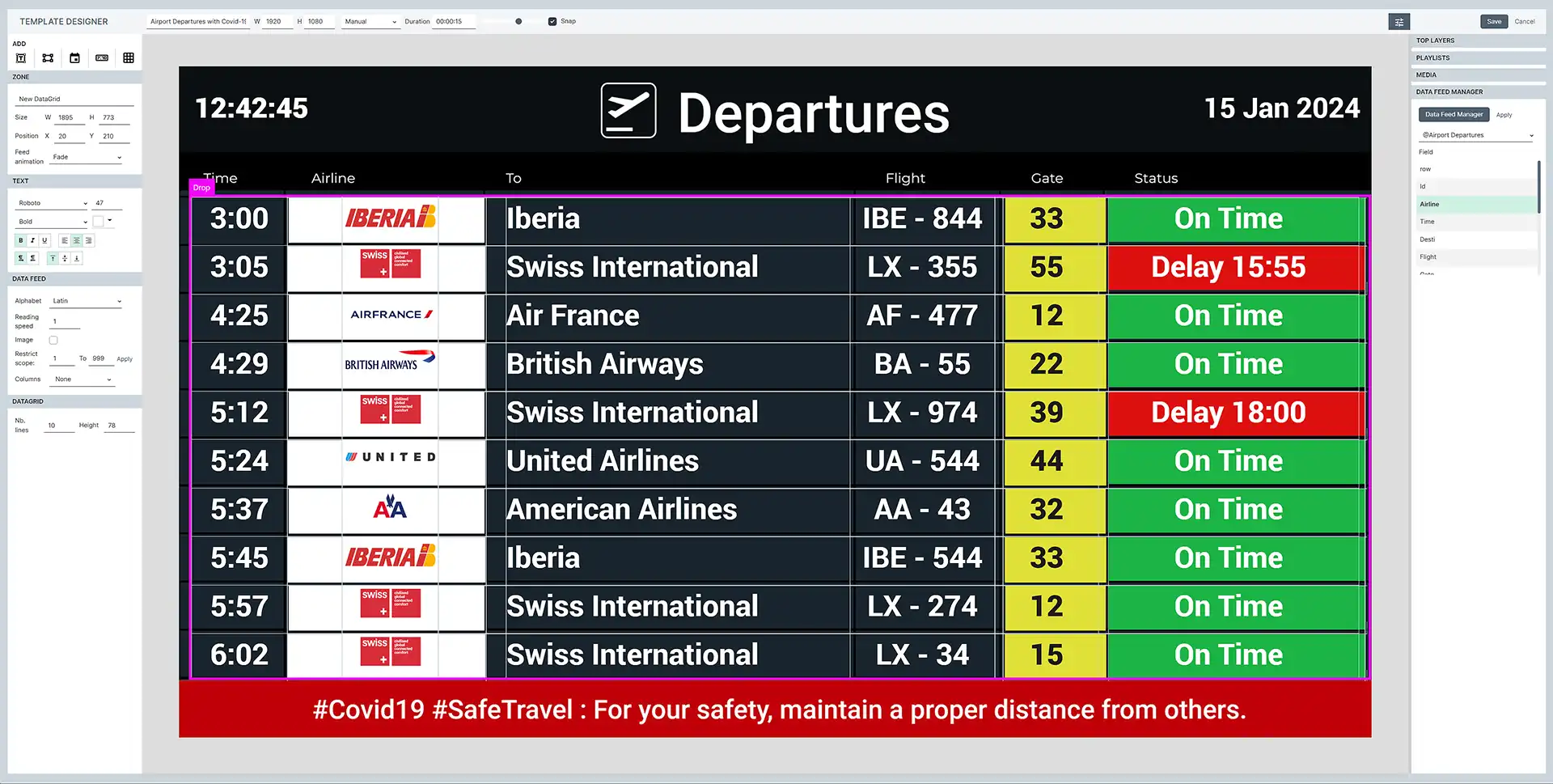 Template-showing-a-data-grid-fed-by-flight-information-system